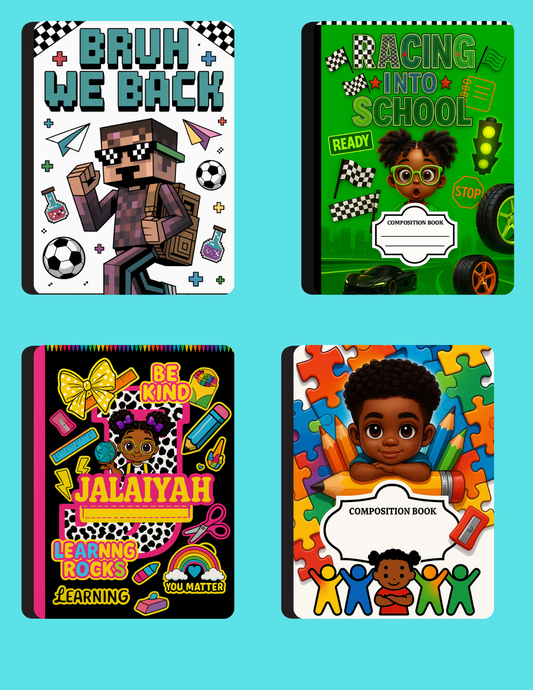 Back-to-School Notebook Cover Bundle – 50+ Done For You Designs + AI Prompts
