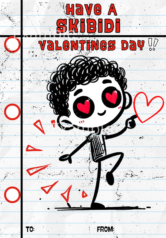 Stick Figure Valentine Day 6 Card Designs (Canva Editable)