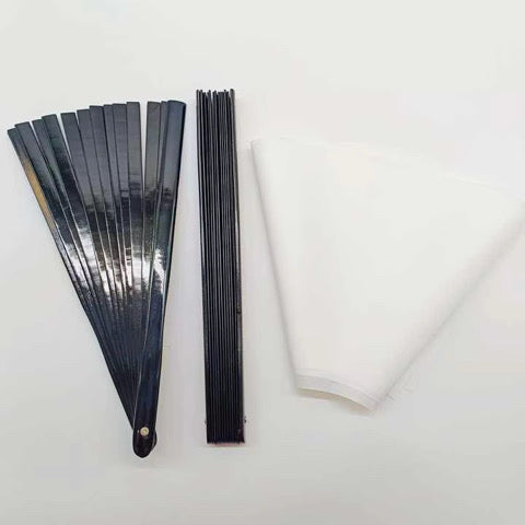 13 Inch Black Wood Bamboo Sublimation Clack Fans – Bundle of 5