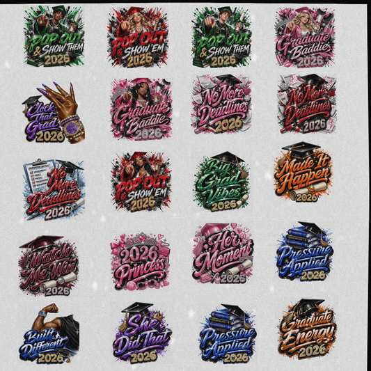 Graduation Design Bundle 2026 – 20+ PNG Files + Canva Editable