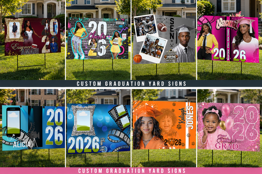 Custom Graduation Yard Signs 2026 | Personalized Senior Yard Sign Templates | Canva Editable Grad Signs