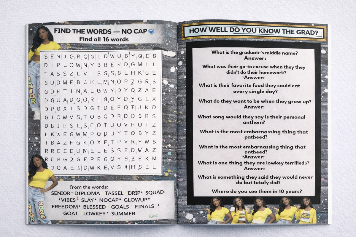 That's So RAVEN Senior Grad Booklet Template