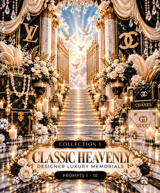The Luxury Memorial Prompt Vault | 100 AI Prompts for Luxury Memorial Backgrounds
