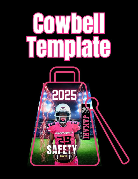 Custom Cowbell Wrap Football Templates – Editable Canva