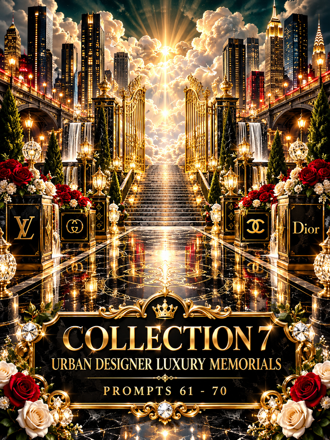 The Luxury Memorial Prompt Vault | 100 AI Prompts for Luxury Memorial Backgrounds