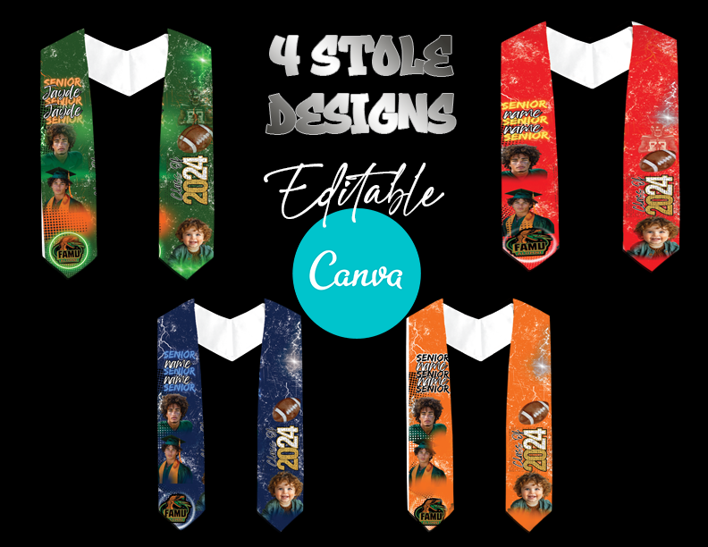 24 Graduation Stole Editable Canva designs