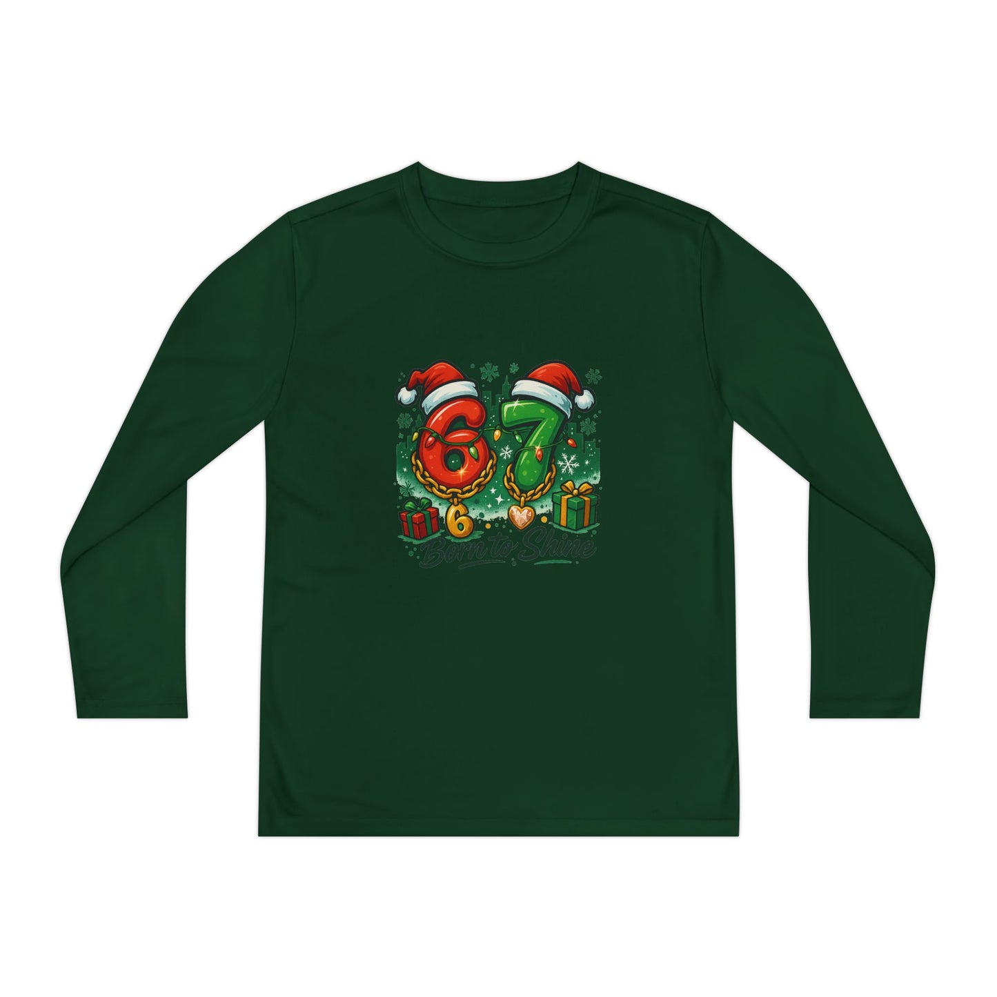 🎄 6 7 Born to Shine Christmas Shirt  Viral Trend Holiday Tee for Kids & Teens