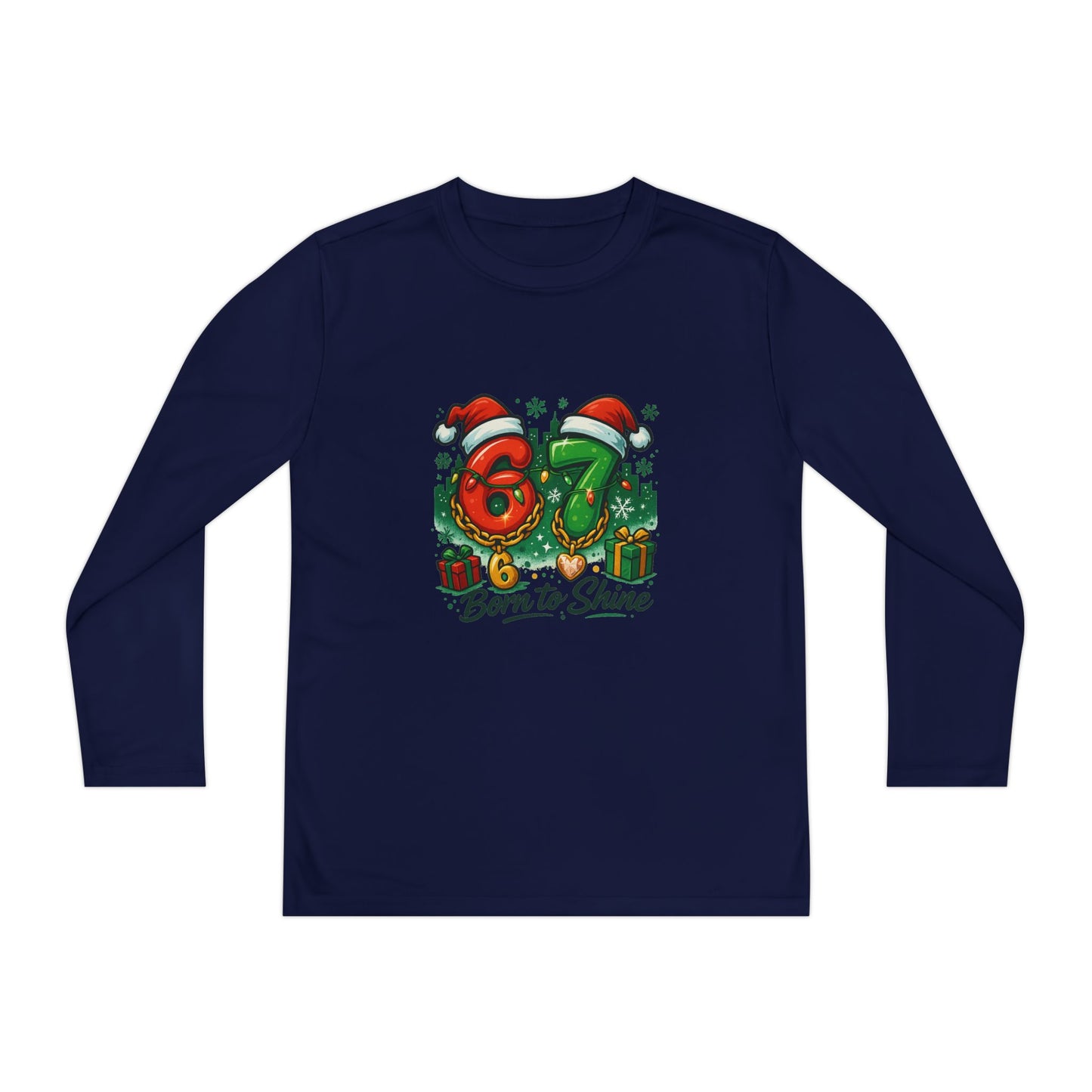🎄 6 7 Born to Shine Christmas Shirt  Viral Trend Holiday Tee for Kids & Teens