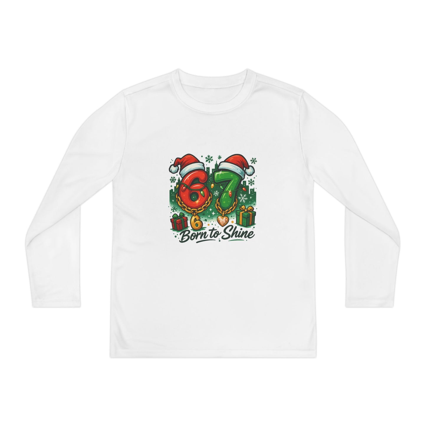 🎄 6 7 Born to Shine Christmas Shirt  Viral Trend Holiday Tee for Kids & Teens