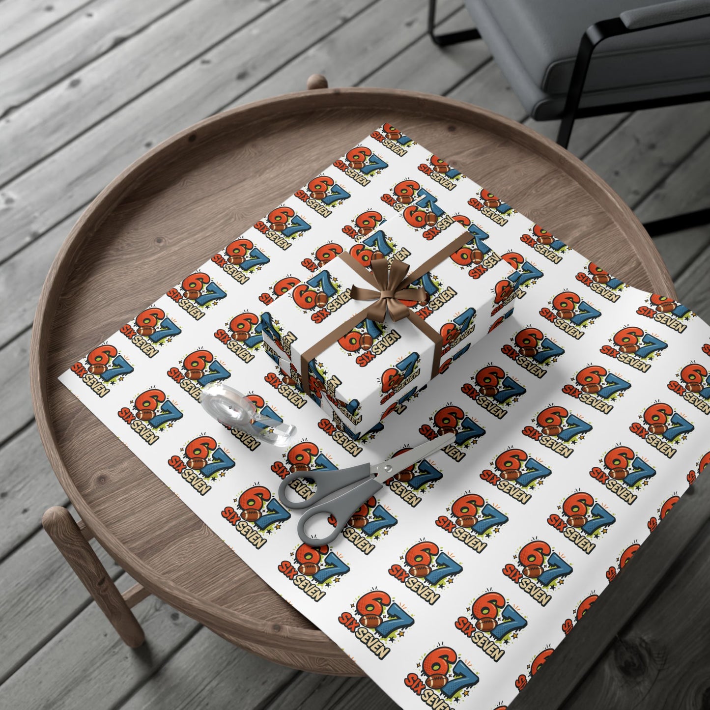 🏈 Six Seven Football Wrapping Paper – Viral Christmas Gift Wrap for Kids!
