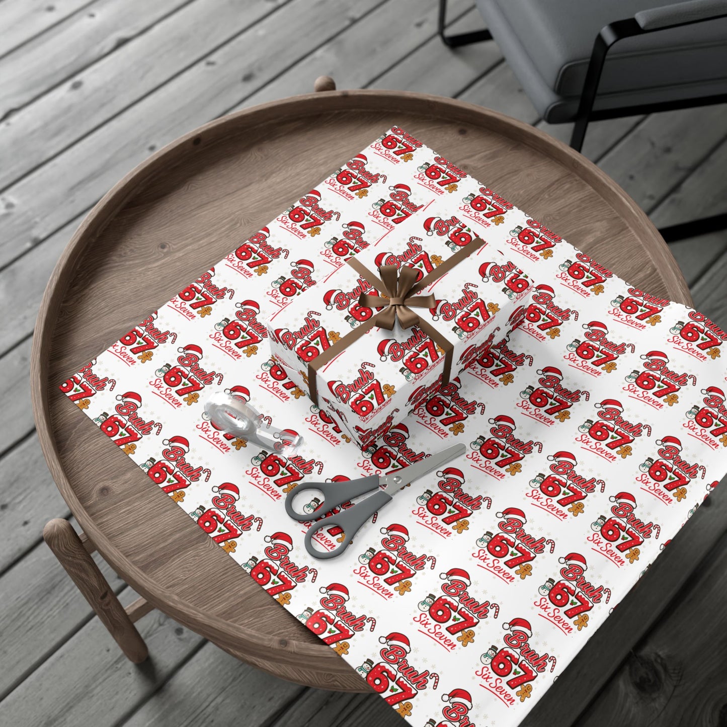 🎅 “Bruh 6 7” Christmas Wrapping Paper – Viral Holiday Gift Wrap for Kids & Teens