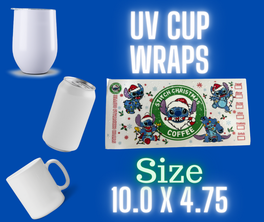 Blue Christmas Coffee UV Cup Wrap