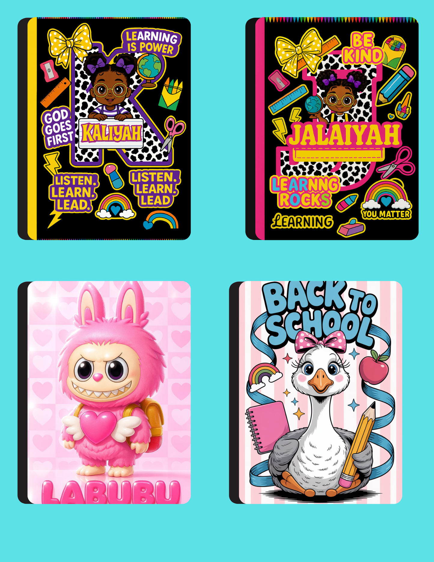 Back-to-School Notebook Cover Bundle – 50+ Done For You Designs + AI Prompts