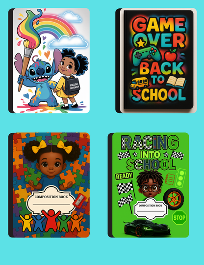 Back-to-School Notebook Cover Bundle – 50+ Done For You Designs + AI Prompts