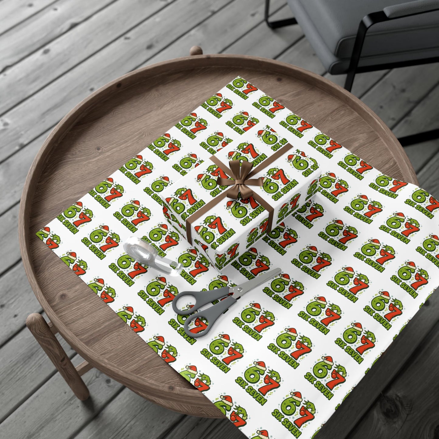 💚 Six Seven Grinch Christmas Wrapping Paper  Viral Trend Gift Wrap for Kids