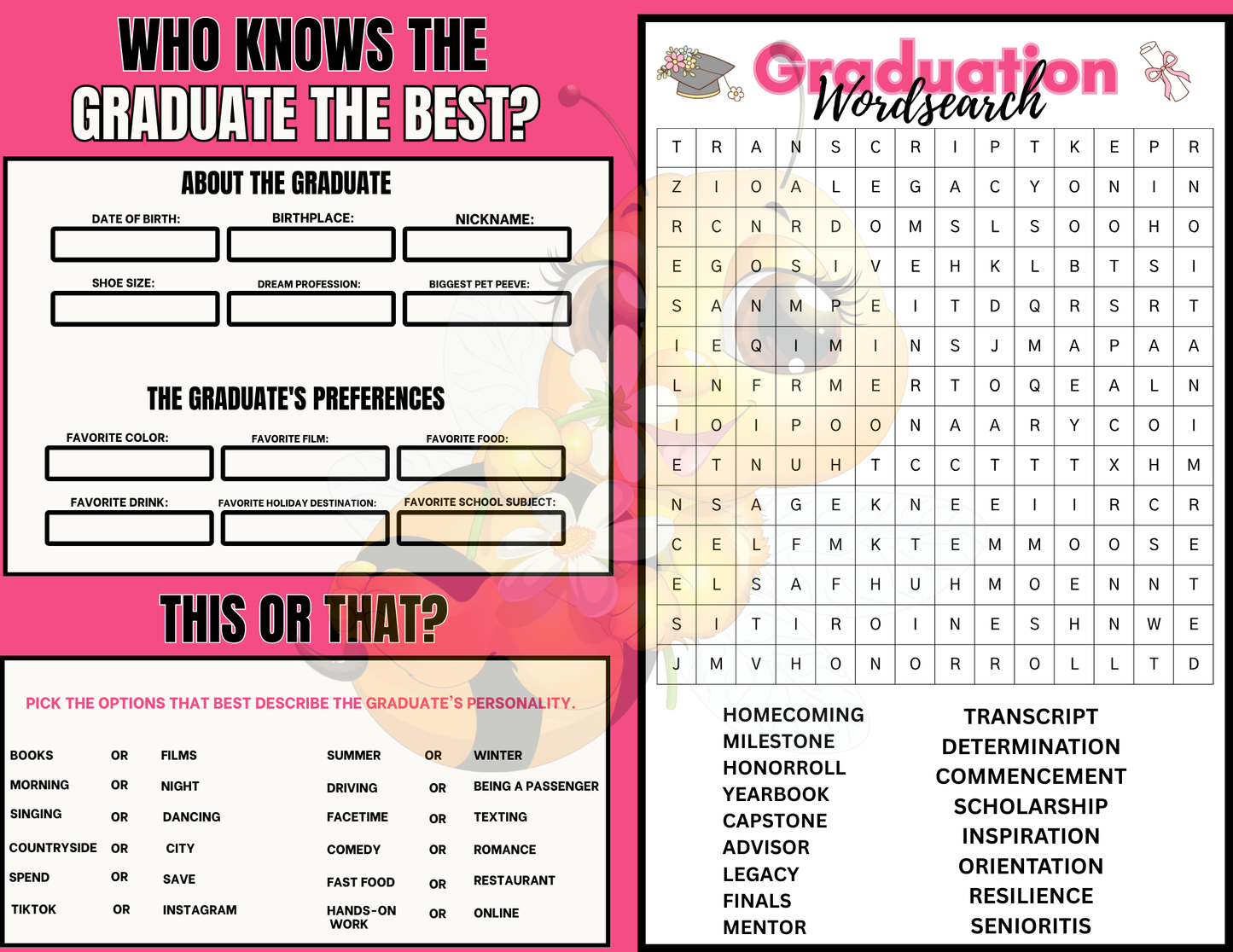 Senior Graduation Booklet Template | Canva Bundle + Mockups