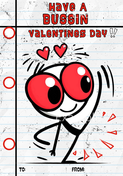 Stick Figure Valentine Day 6 Card Designs (Canva Editable)