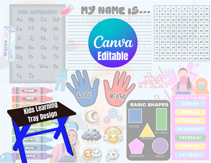 Cartoon-Themed Learning Table Decal Bundle