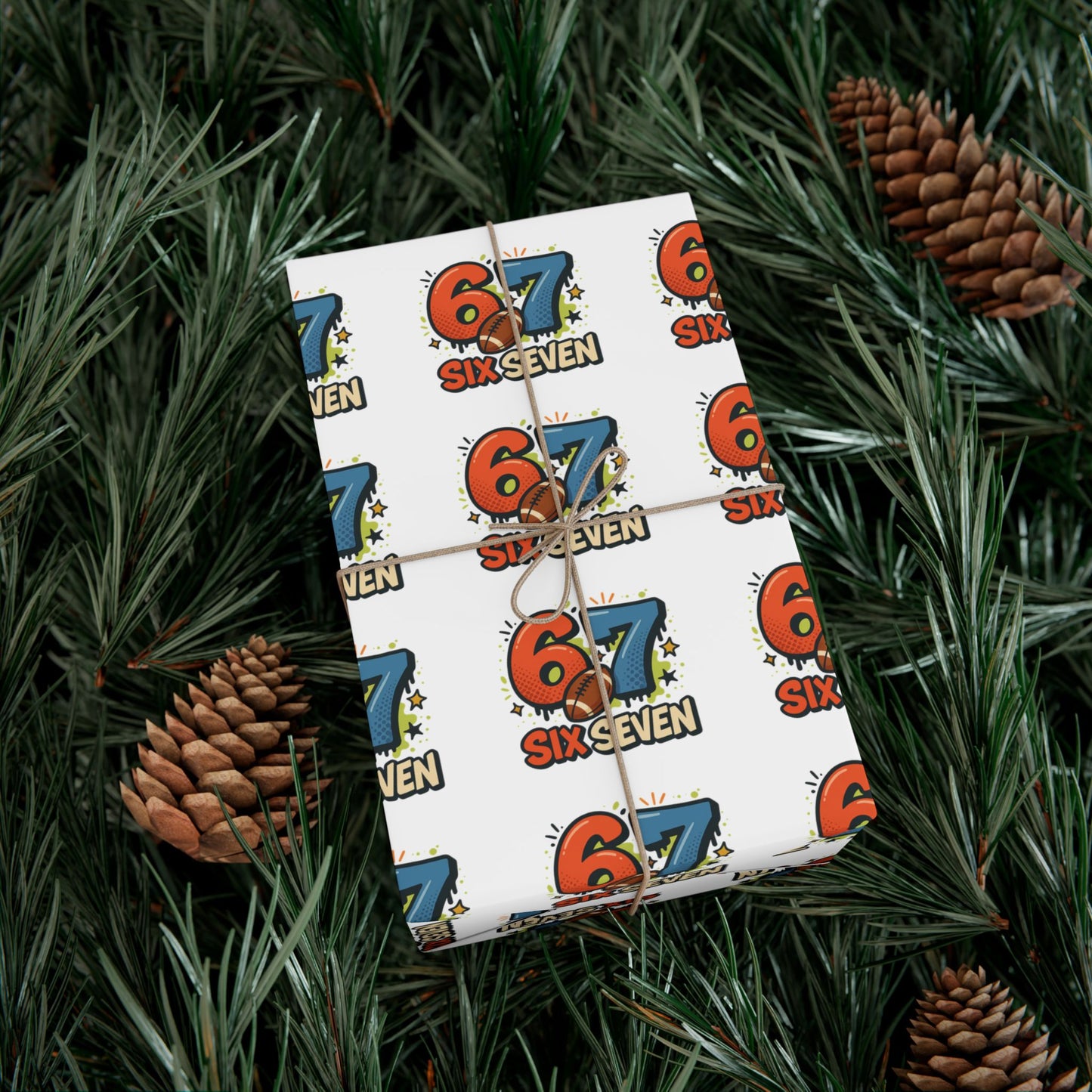🏈 Six Seven Football Wrapping Paper – Viral Christmas Gift Wrap for Kids!