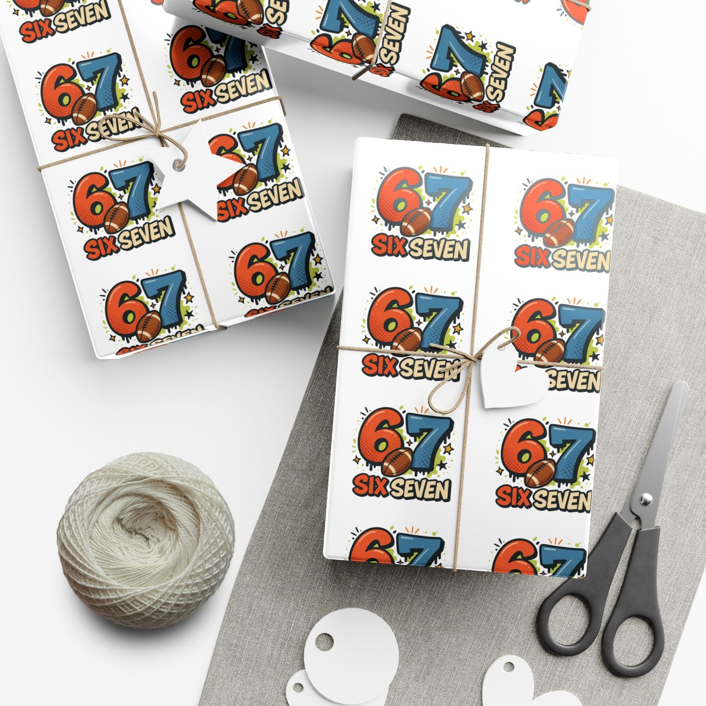🏈 Six Seven Football Wrapping Paper – Viral Christmas Gift Wrap for Kids!