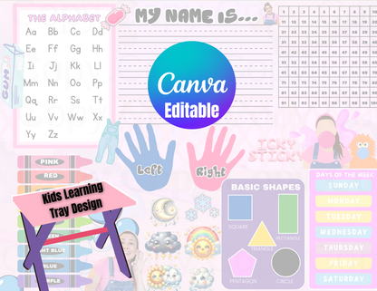 Cartoon-Themed Learning Table Decal Bundle