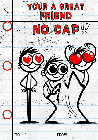 Stick Figure Valentine Day 6 Card Designs (Canva Editable)