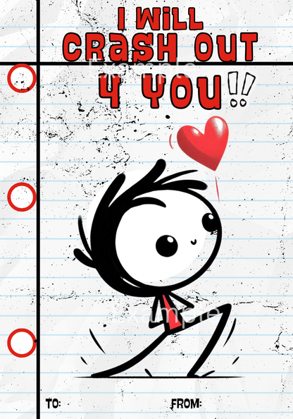 Stick Figure Valentine Day 6 Card Designs (Canva Editable)