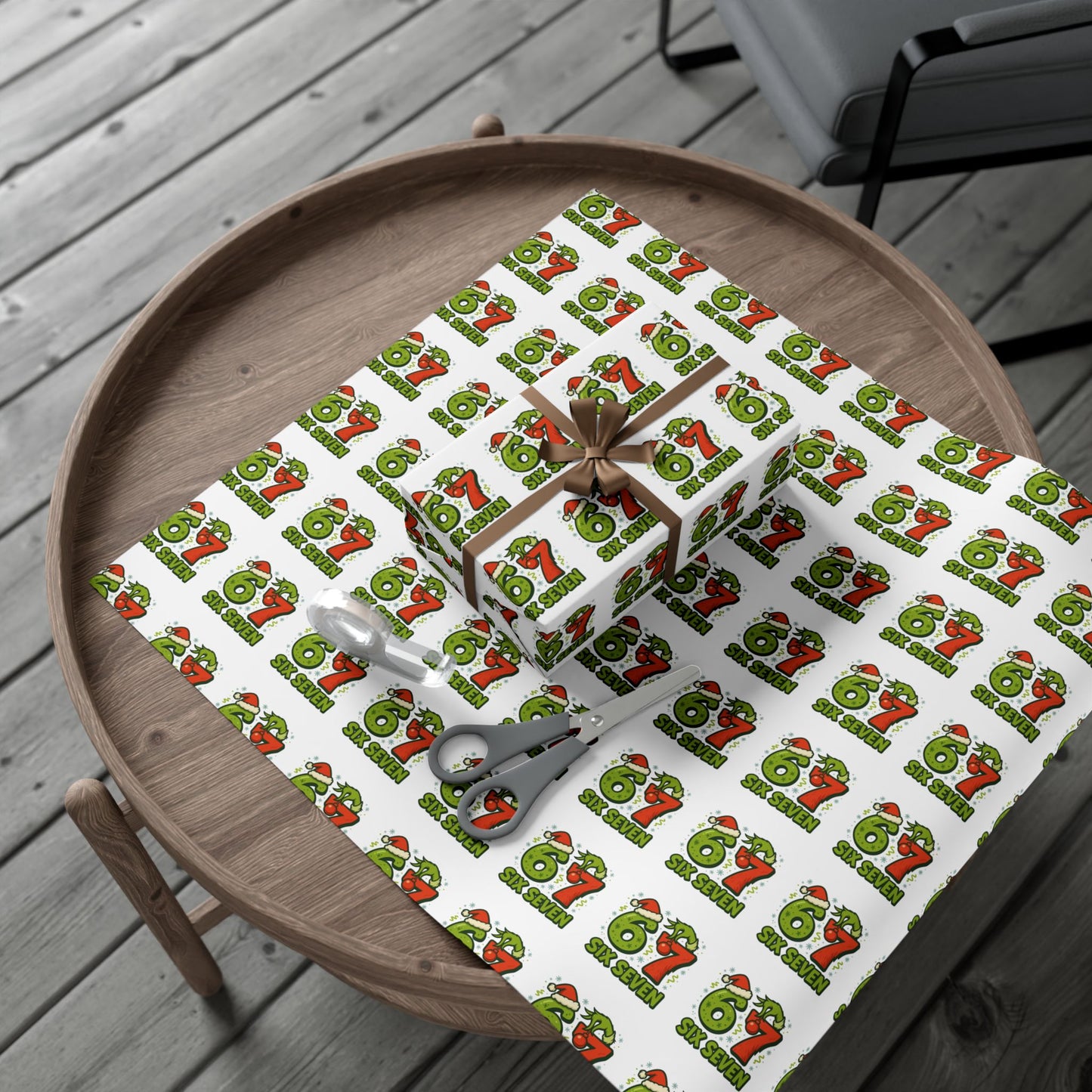 💚 Six Seven Grinch Christmas Wrapping Paper  Viral Trend Gift Wrap for Kids