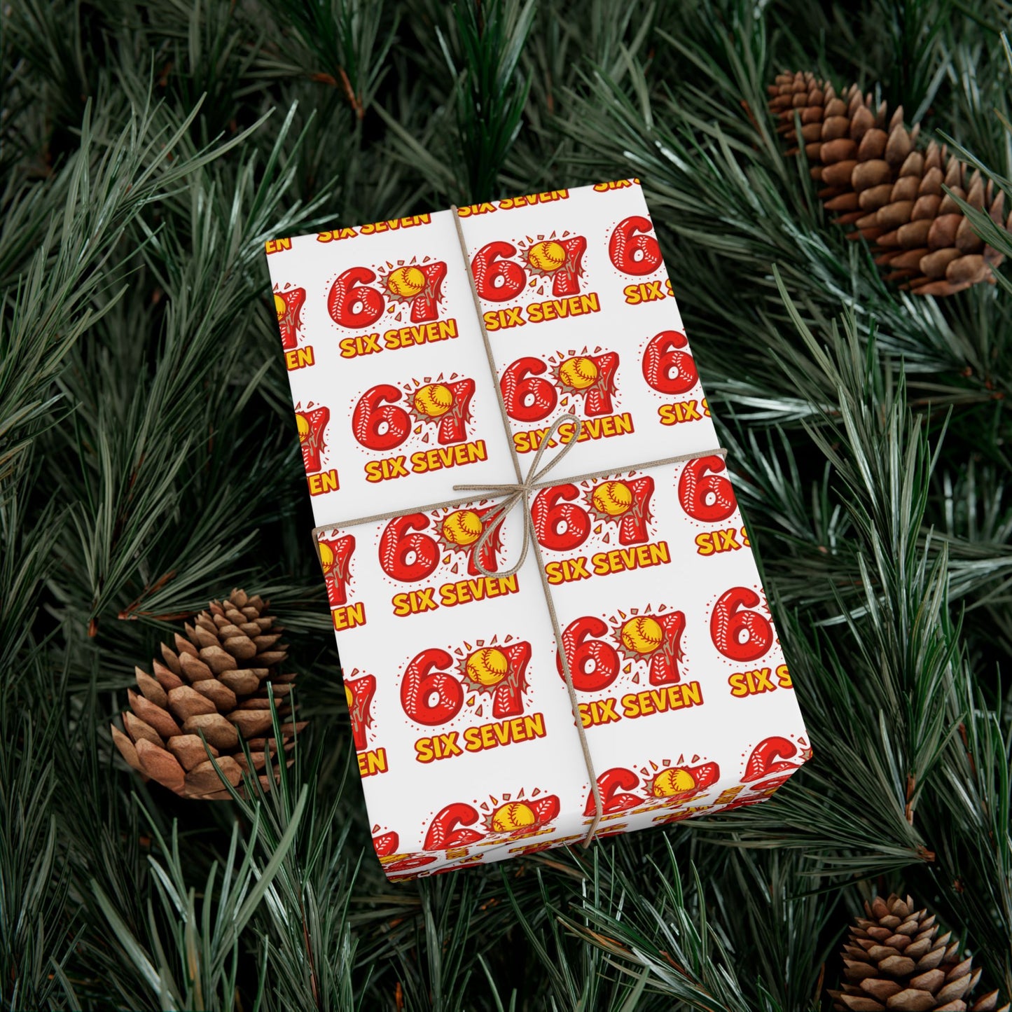 Six Seven Baseball Wrapping Paper – Trendy, Sporty, and Full of Joy!