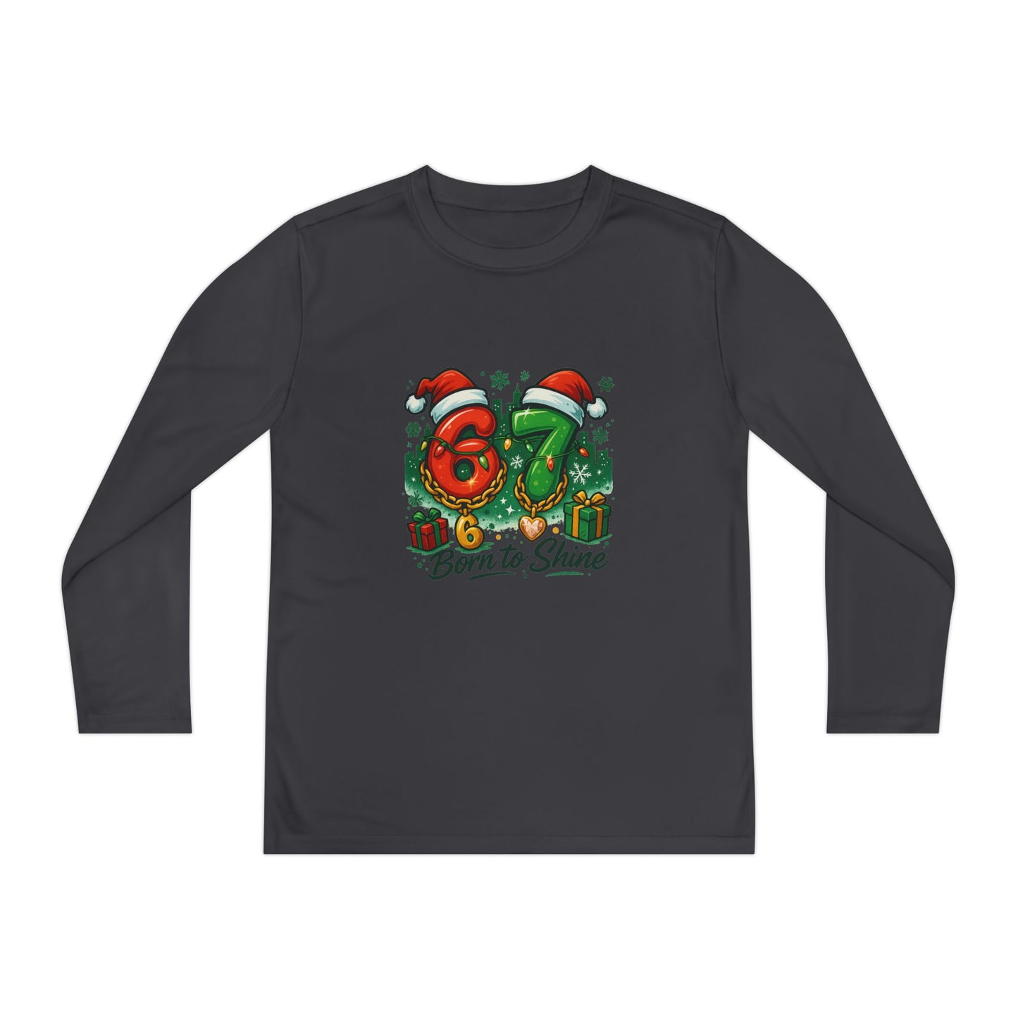 🎄 6 7 Born to Shine Christmas Shirt  Viral Trend Holiday Tee for Kids & Teens