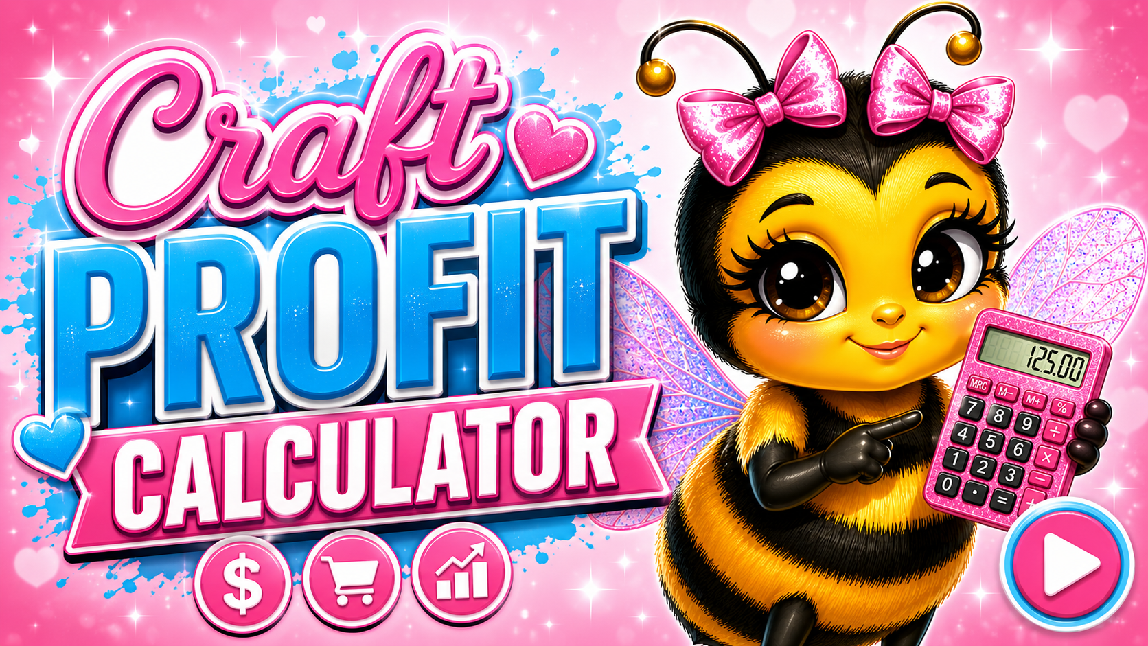 Main image: Craft Profit Calculator pricing tool for crafters and small business owners
Screenshot 1: Craft Profit Calculator price calculator tab showing recommended selling price
Screenshot 2: Busy Bees Cost Guide inside Craft Profit Calculator showing sublimation pricing formulas
Screenshot 3: Customer Quote Generator feature inside Craft Profit Calculator
Screenshot 4: Bundle Pricing Calculator for craft business owners