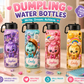 Dumpling Water Bottle PNG Bundle | Kawaii Water Bottle Wrap Design | Personalized Tumbler PNG | Canva Template | Sublimation Design | Digital Download