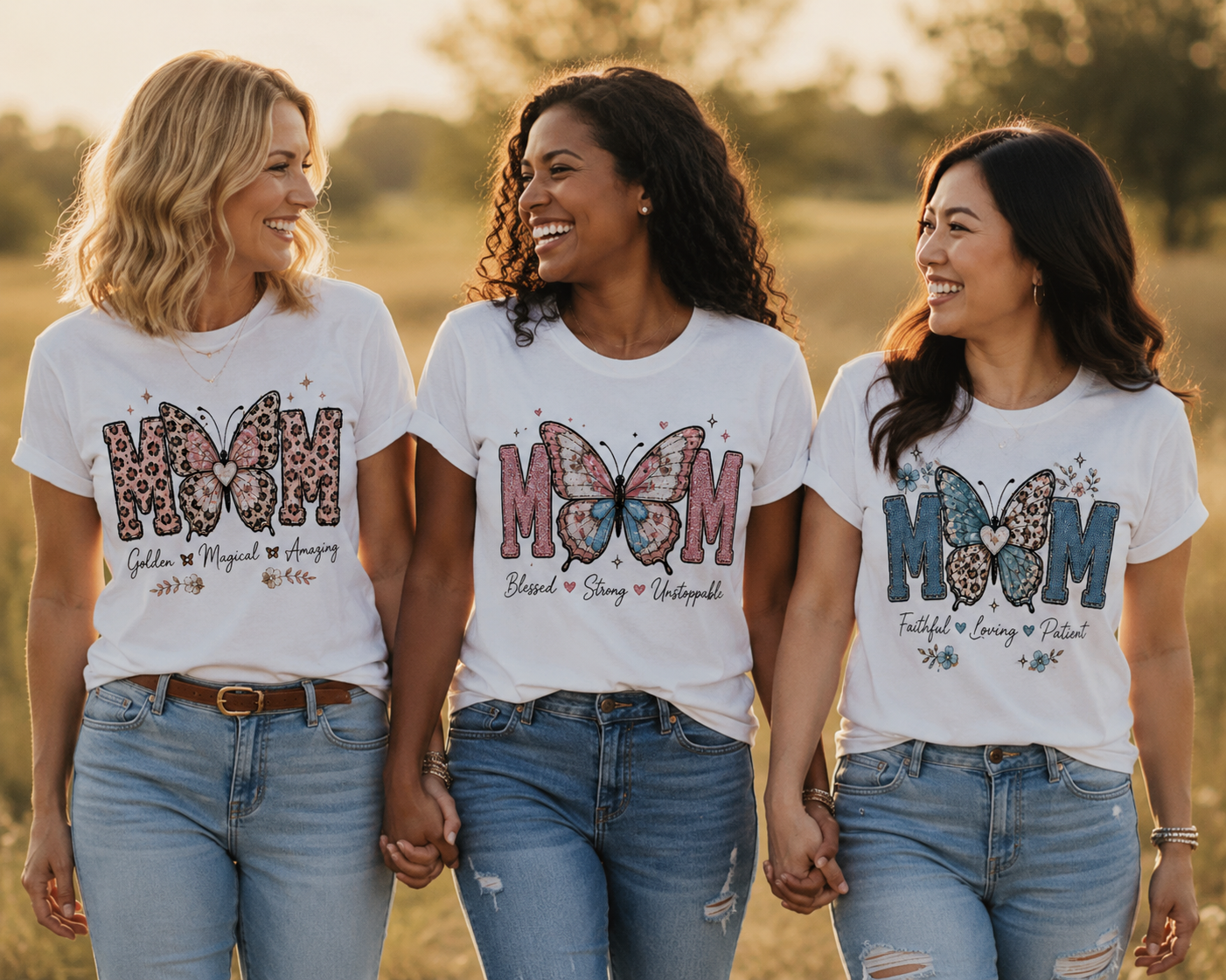10 Mom Butterfly PNG Bundle | Editable Canva Sublimation Designs | DTF Transfer Mama Quotes | Trendy Coquette Leopard Print Mom Shirts