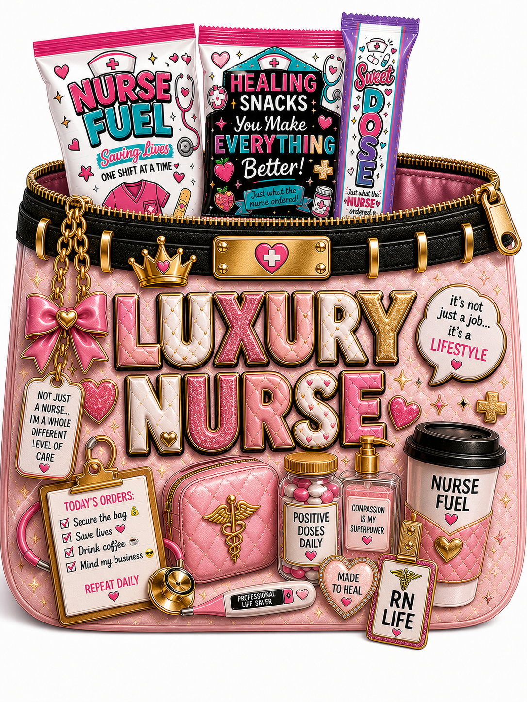 Nurse Party Favor Bundle Canva Templates | 3 Nurse Paper Purse Templates + 5 Matching Party Favor Designs | Editable Nurse Appreciation Gift Set