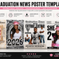 9 Graduation Newspaper Canva Template Bundle | Editable Class of 2026 Grad Poster Templates