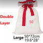 Large Double-Layer Polyester Santa Sack