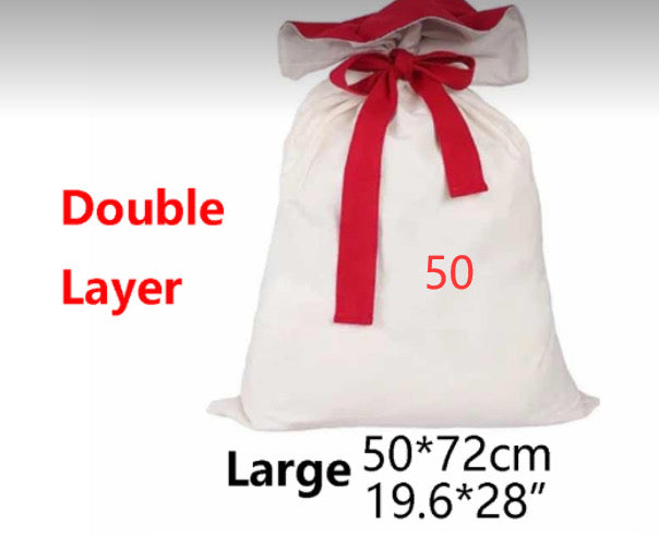 Large Double-Layer Polyester Santa Sack