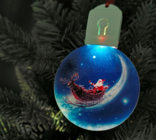 Multi-Color Light-Up Circle Acrylic Ornament