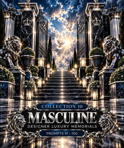 The Luxury Memorial Prompt Vault | 100 AI Prompts for Luxury Memorial Backgrounds