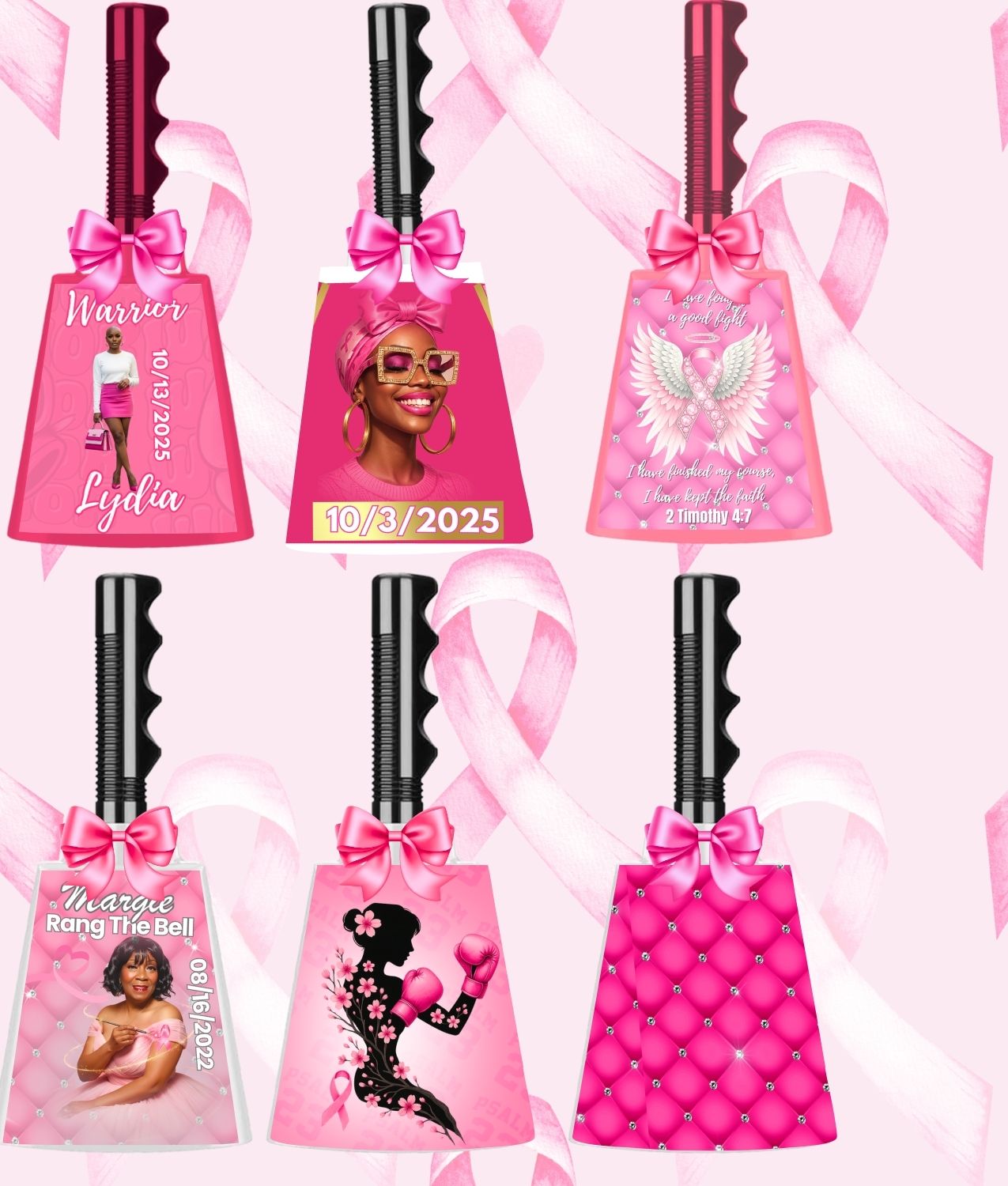 Breast Cancer “Victory Bell” Full Wrap Templates