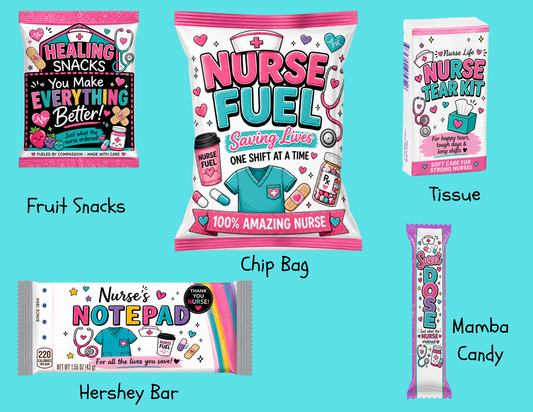 Nurse Party Favor Bundle Canva Templates | 3 Nurse Paper Purse Templates + 5 Matching Party Favor Designs | Editable Nurse Appreciation Gift Set