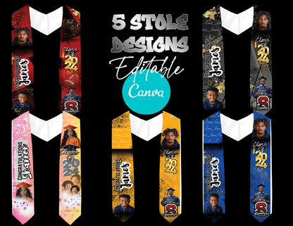 24 Graduation Stole Editable Canva designs