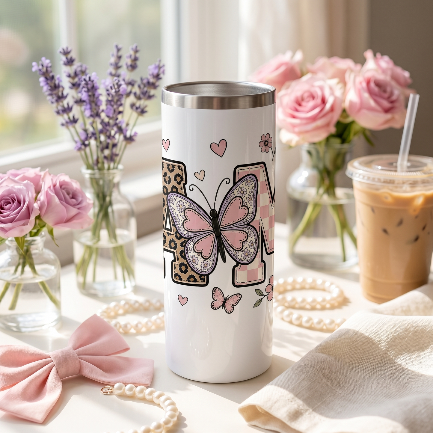 10 Mom Butterfly PNG Bundle | Editable Canva Sublimation Designs | DTF Transfer Mama Quotes | Trendy Coquette Leopard Print Mom Shirts