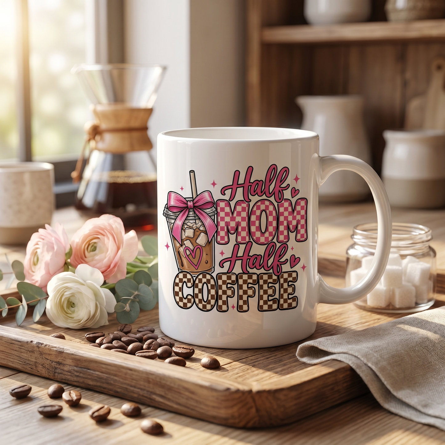 Mama Coffee PNG Bundle | 13 Coffee Lover Sublimation Designs | Editable Canva DTF Transfer PNGs for Mom Shirts & Tumblers